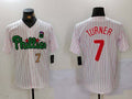 Custom #7 White PHI Baseball Shirt Top