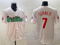 Custom #7 White PHI Baseball Shirt Top