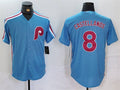 Custom #8 Blue PHI Baseball Shirt Top