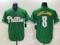 Custom #8 Green 2024 City Connect PHI Baseball Shirt Top