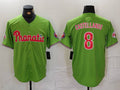 Custom #8 Green PHI Baseball Shirt Top