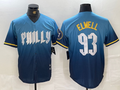 Custom #93 Blue 2024 City Connect PHI Baseball Shirt Top