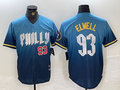 Custom #93 Blue 2024 City Connect PHI Baseball Shirt Top