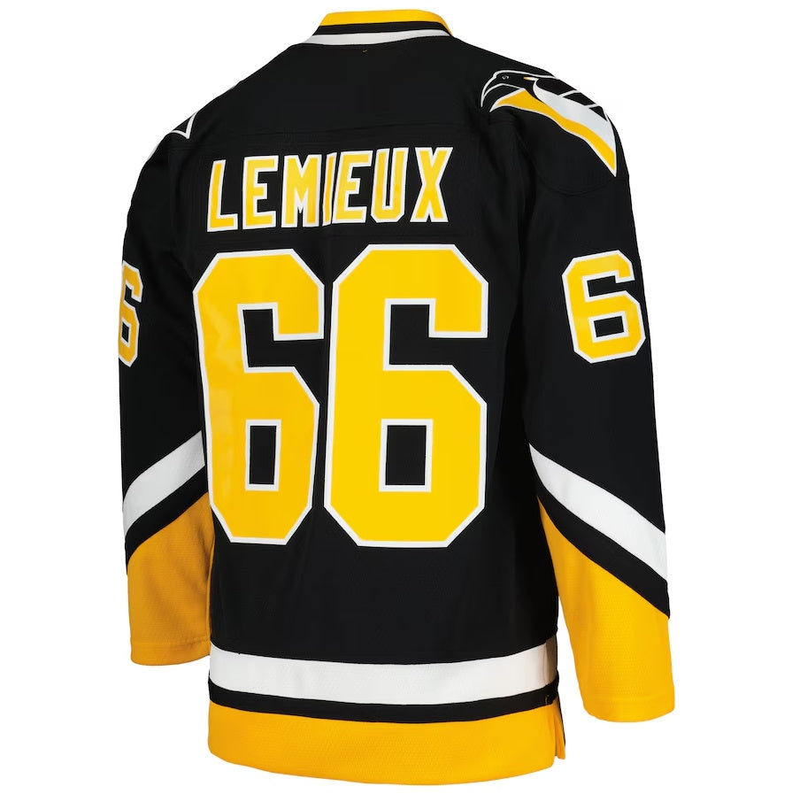 Custom #66 Black 1992 PIT Hockey Shirt Top