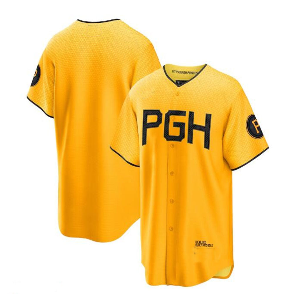 Custom Gold 2023 City Connect PIT Baseball Shirt Top