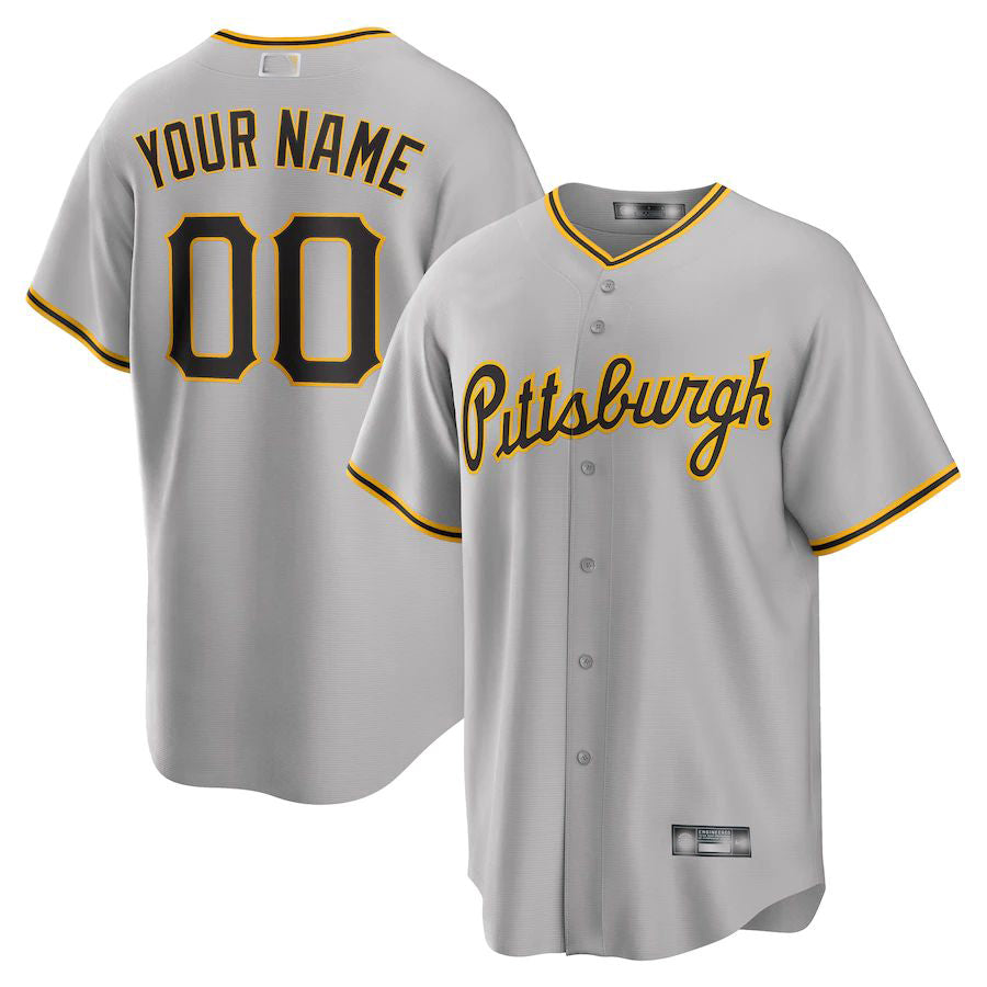 Custom Gray PIT Baseball Shirt Top