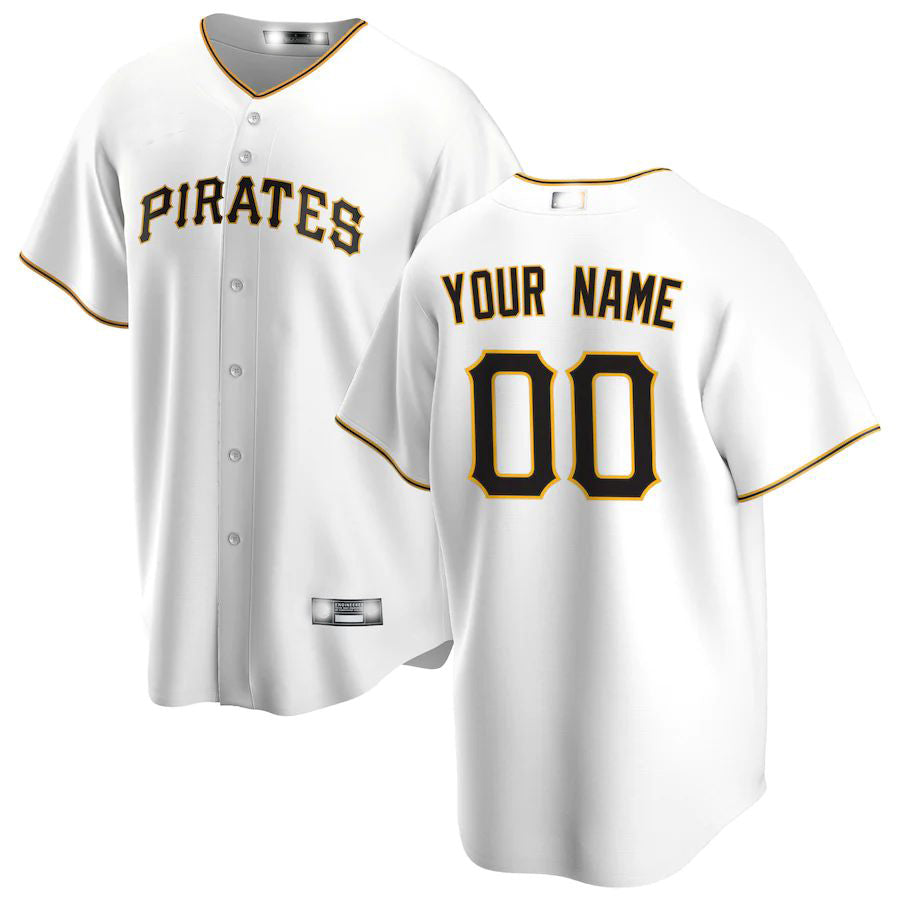 Custom White PIT Baseball Shirt Top