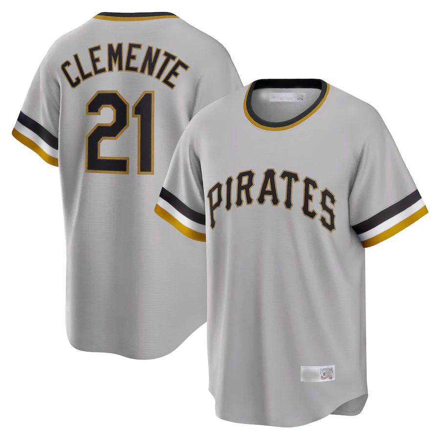 Custom #21 Gray PIT Baseball Shirt Top