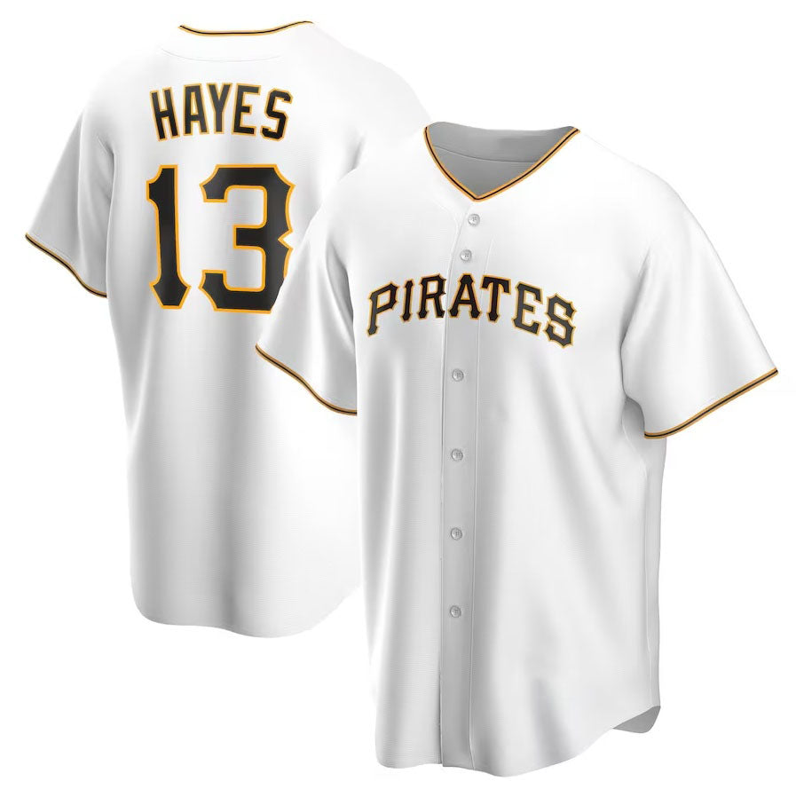 Custom #13 White PIT Baseball Shirt Top