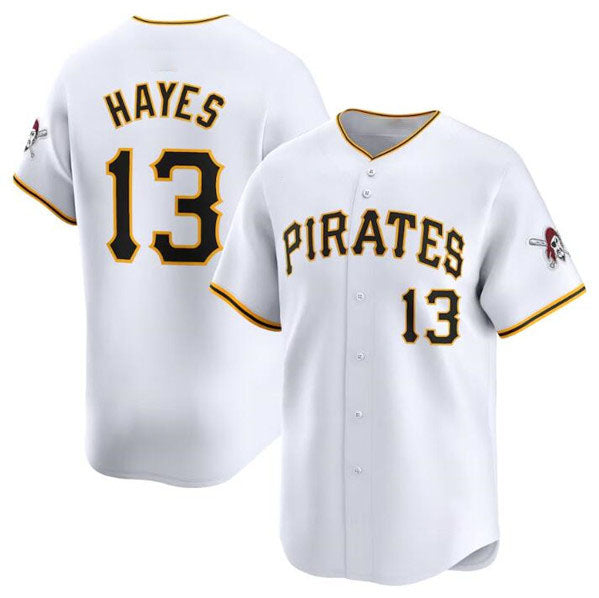 Custom #13 White PIT Baseball Shirt Top