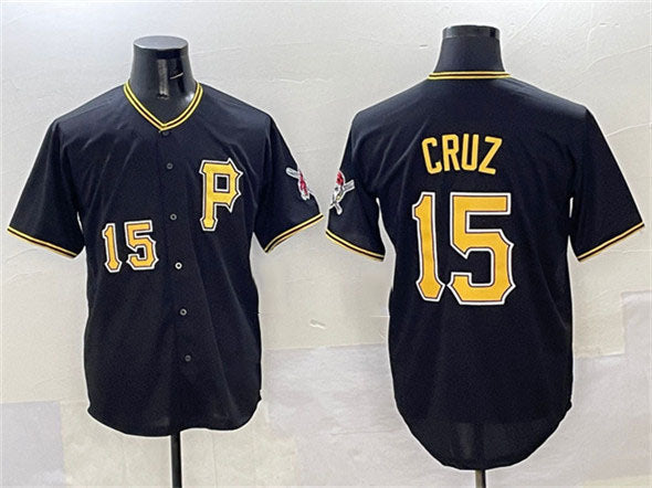 Custom #15 Black 2025 PIT Baseball Shirt Top