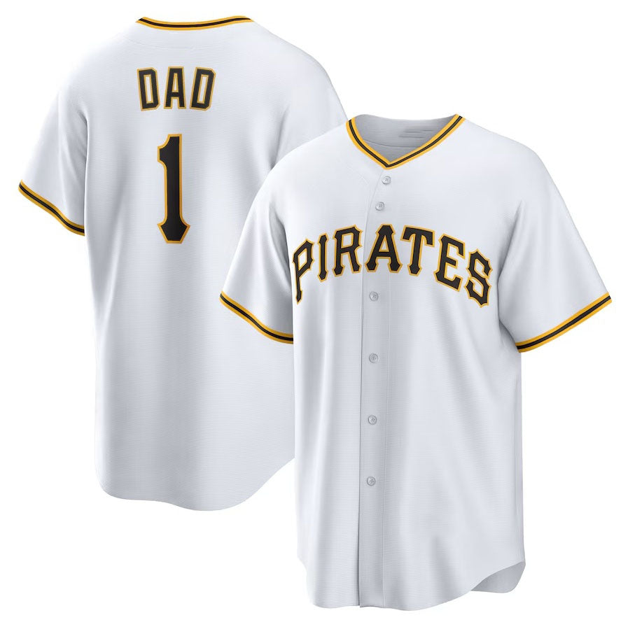 Custom #1 White PIT Baseball Shirt Top