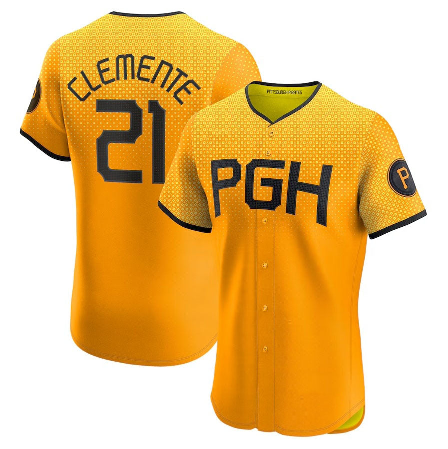 Custom #21 Gold City Connect PIT Baseball Shirt Top