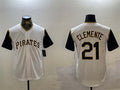 Custom #21 White PIT Baseball Shirt Top
