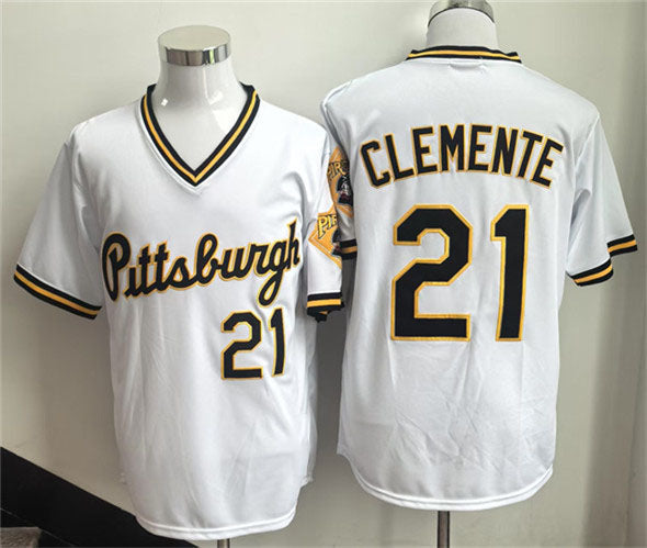 Custom #21 White PIT Baseball Shirt Top