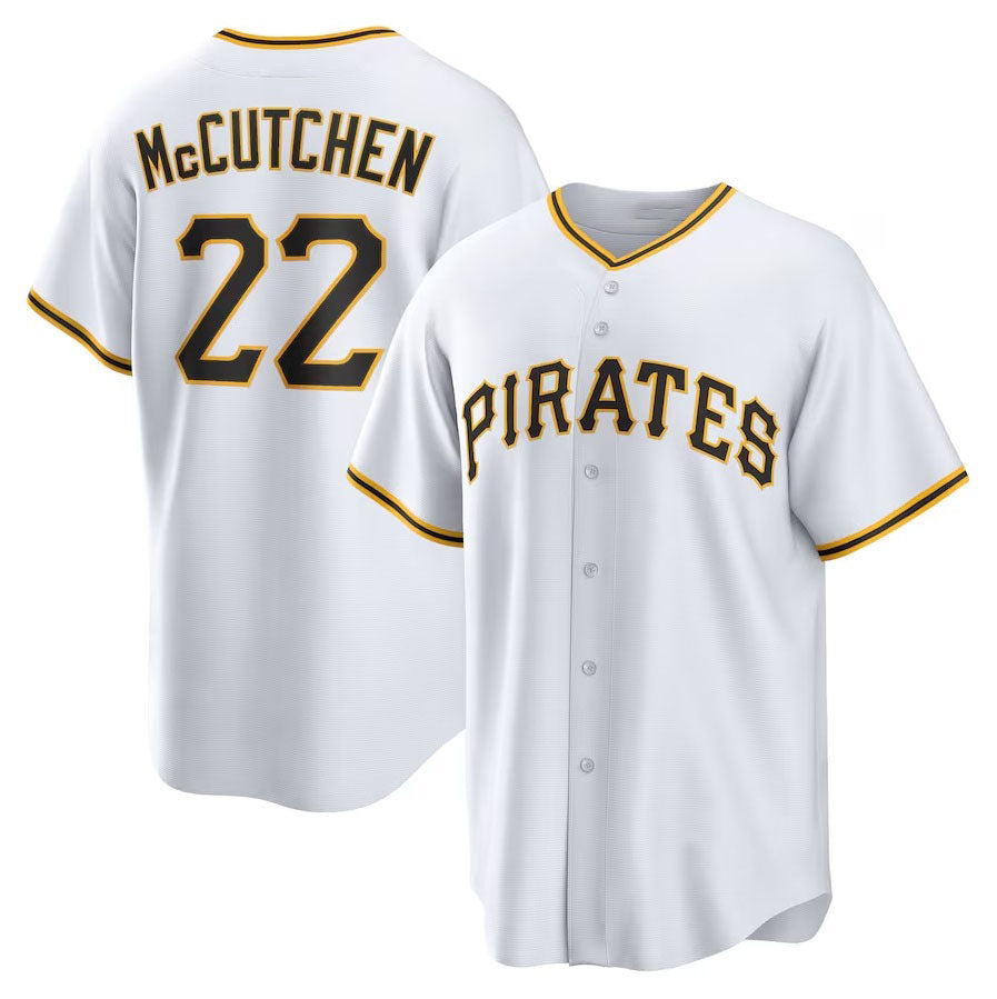 Custom #22 White PIT Baseball Shirt Top