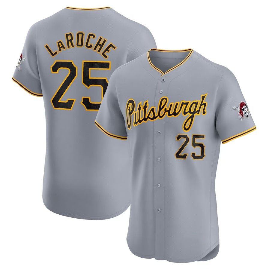 Custom #25 Gray PIT Baseball Shirt Top
