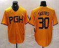 Custom #30 Yellow 2023 City Connect PIT Baseball Shirt Top