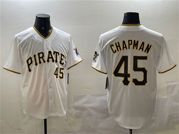 Custom #45 White PIT Baseball Shirt Top