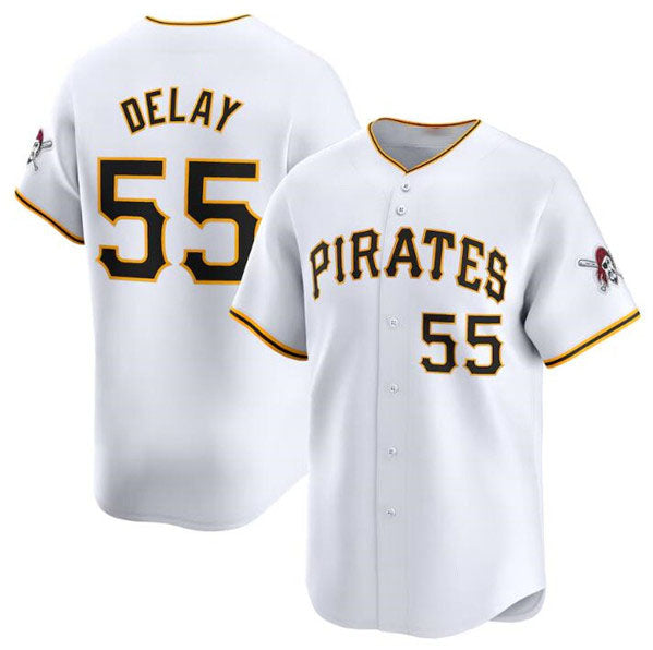 Custom #55 White PIT Baseball Shirt Top