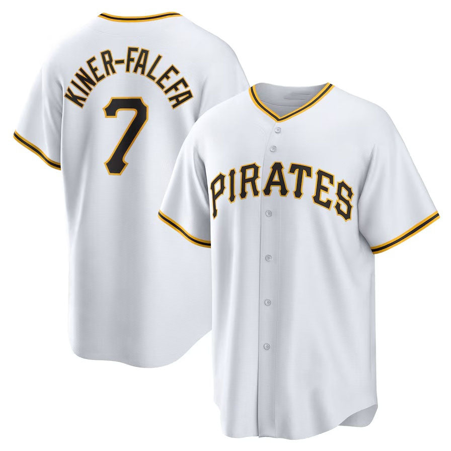 Custom #7 White PIT Baseball Shirt Top
