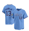Custom #13 Blue ATL Baseball Shirt Top