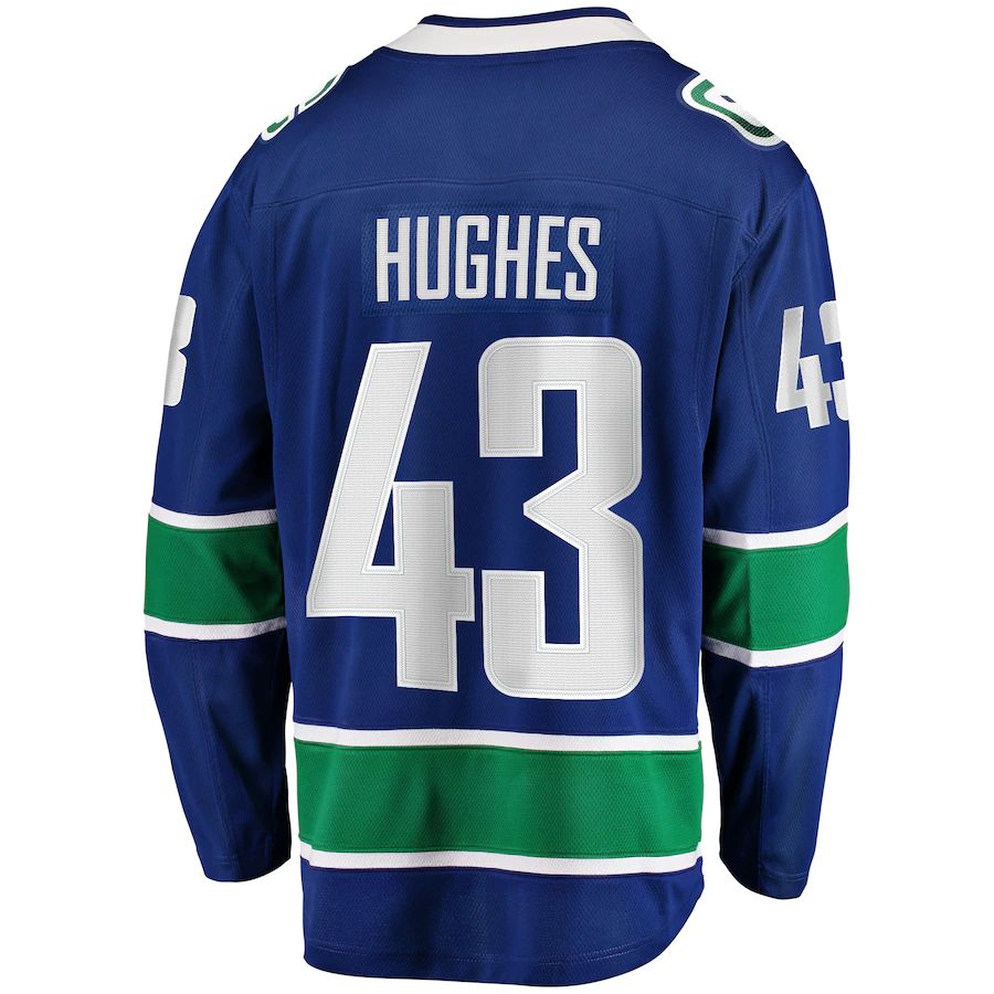 Custom #43 Blue VAN Hockey Shirt Top