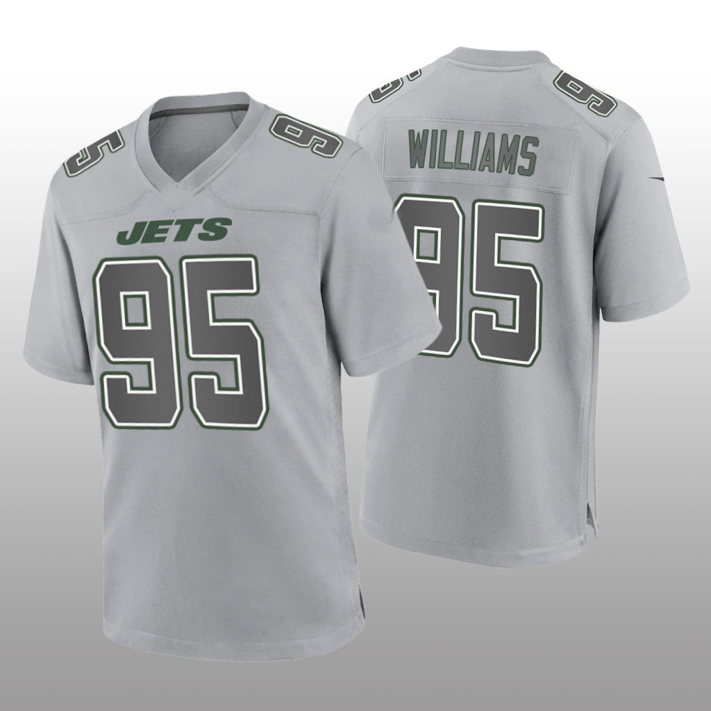 Custom #95 Gray NYJ Football Shirt Top