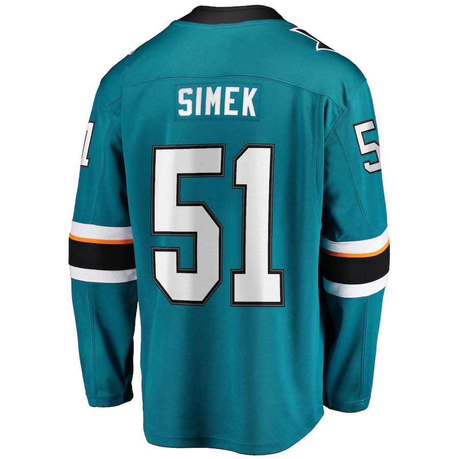 Custom #51 Teal SJS Hockey Shirt Top