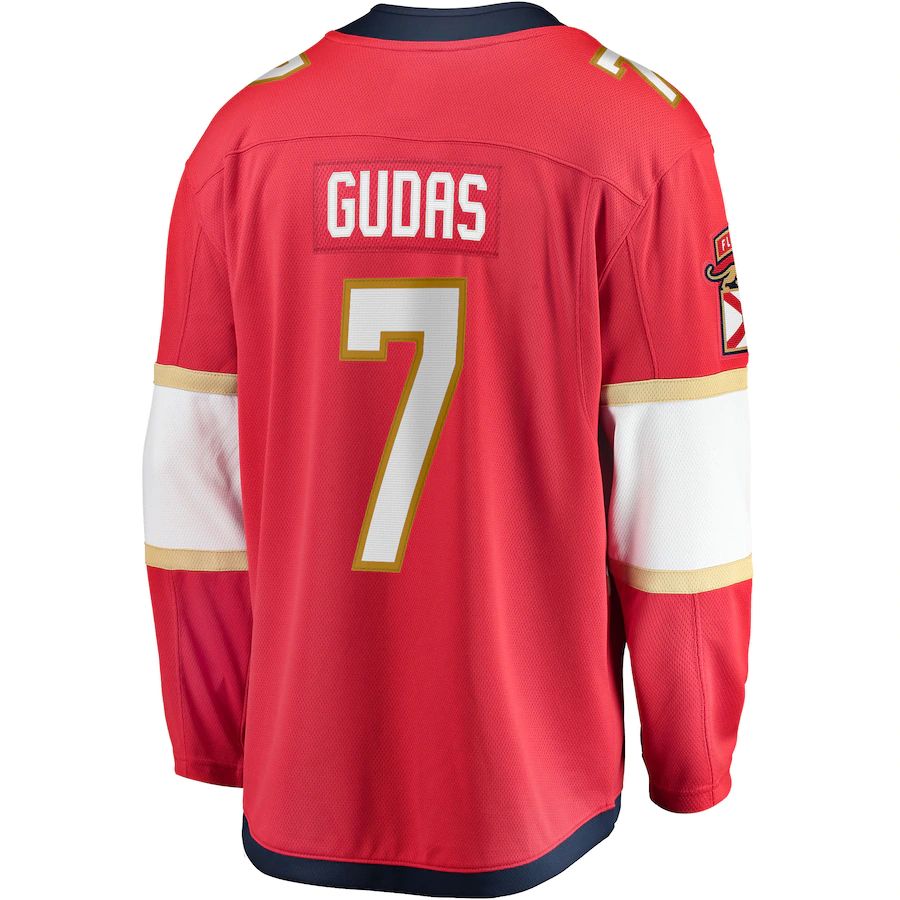 Custom #7 Red FLA Hockey Shirt Top