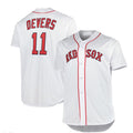 Custom #11 White BOS Baseball Shirt Top
