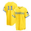 Custom #11 Light Blue City Connect BOS Baseball Shirt Top