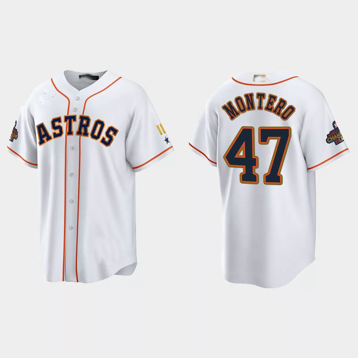 Custom #47 White 2023 HOU Baseball Shirt Top