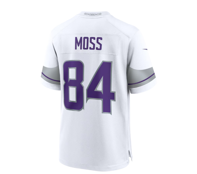 Custom #84 White MIN Football Shirt Top