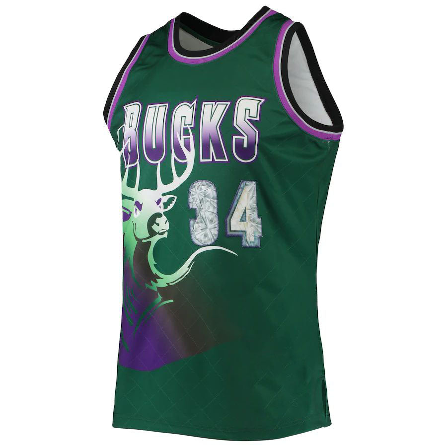 Custom #34 Green 1996 MIL Basketball Shirt Top