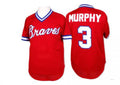 Custom #3 Red 1980 Throwback ATL Baseball Shirt Top