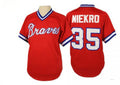 Custom #35 Red 1980 Throwback ATL Baseball Shirt Top