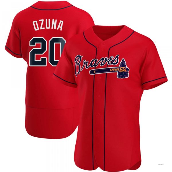 Custom #20 Red ATL Baseball Shirt Top
