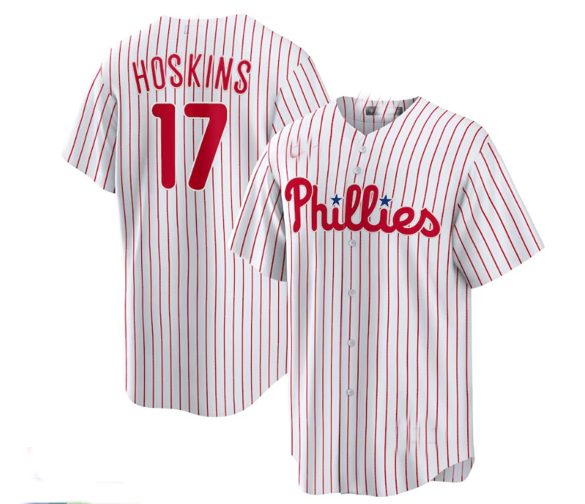 Custom #17 White PHI Baseball Shirt Top