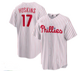 Custom #17 White PHI Baseball Shirt Top
