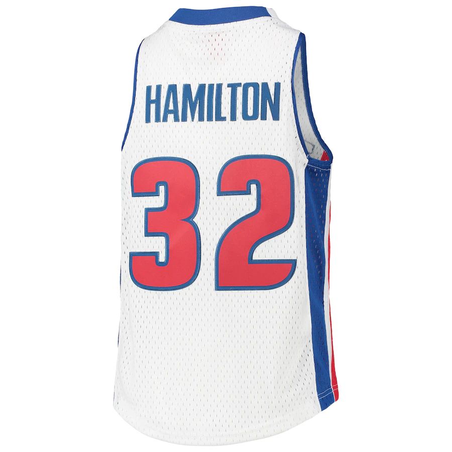 Custom #32 White 2003 DET Basketball Shirt Top
