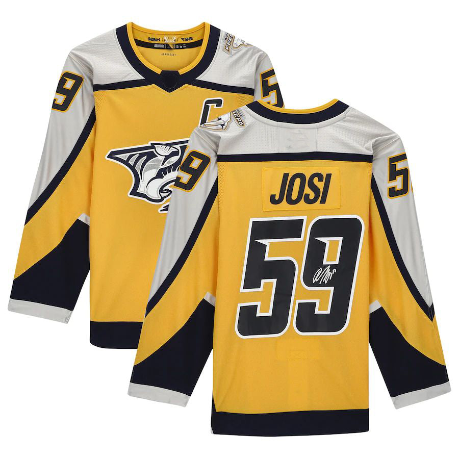 Custom #59 Gold 2020 Retro NSH Hockey Shirt Top