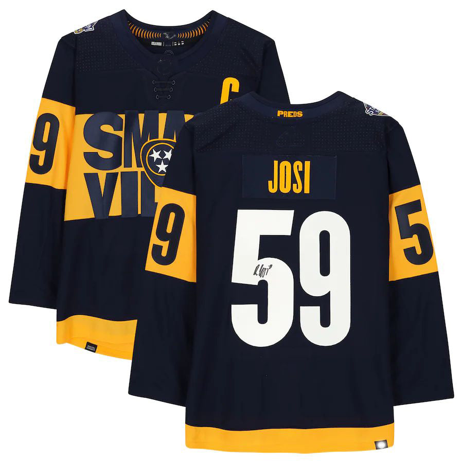 Custom #59 Navy 2022 NSH Hockey Shirt Top