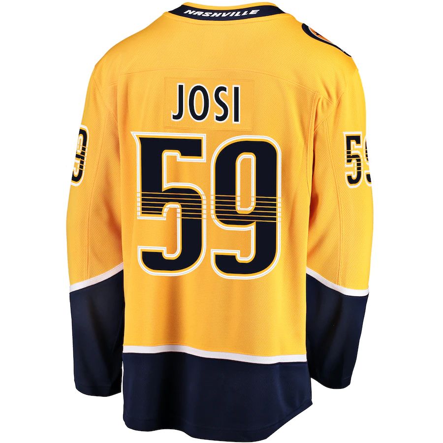 Custom #59 Gold NSH Hockey Shirt Top