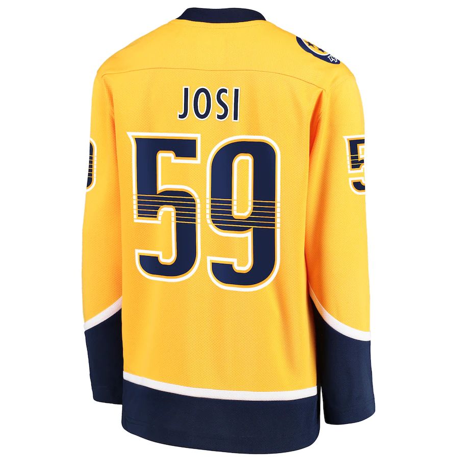 Custom #59 Gold NSH Hockey Shirt Top