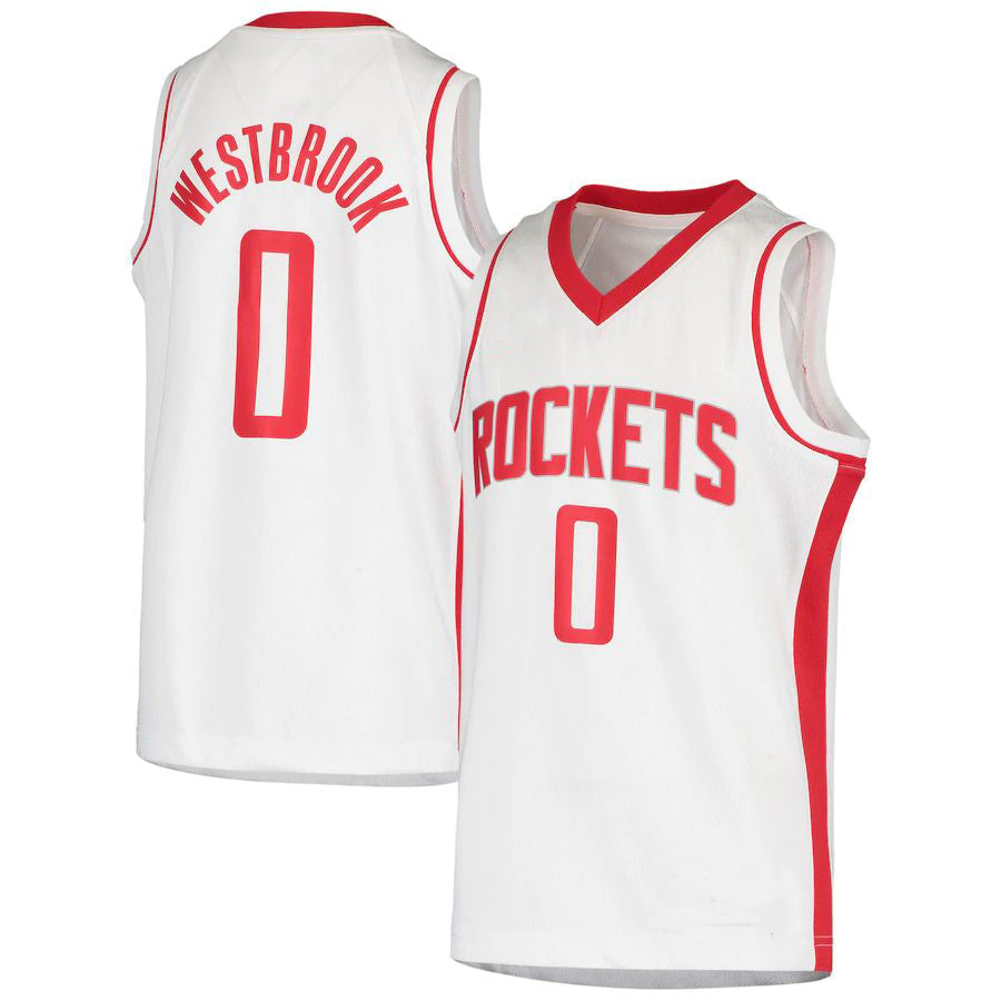 Custom #0 White 2020 HOU Basketball Shirt Top