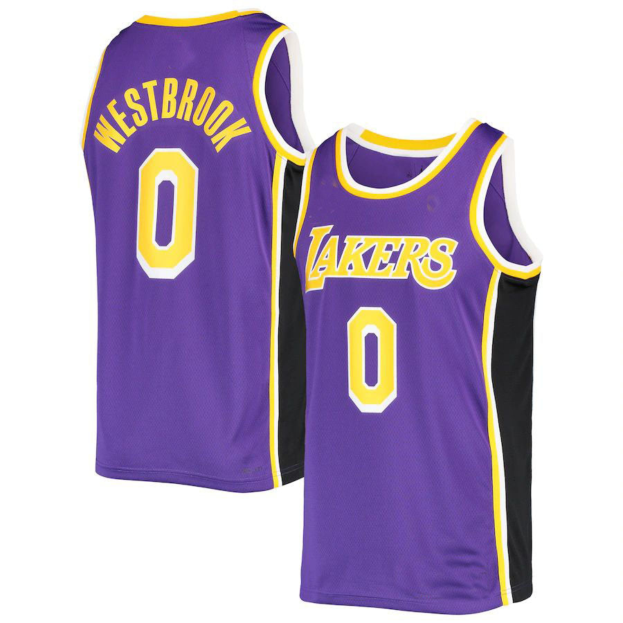 Custom #0 Purple 2021 LAL Basketball Shirt Top