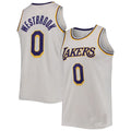 Custom #0 White 2021 LAL Basketball Shirt Top