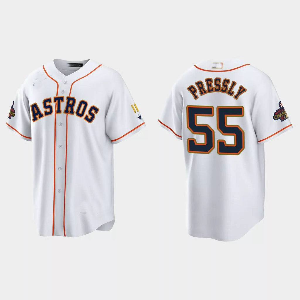 Custom #55 White 2023 HOU Baseball Shirt Top