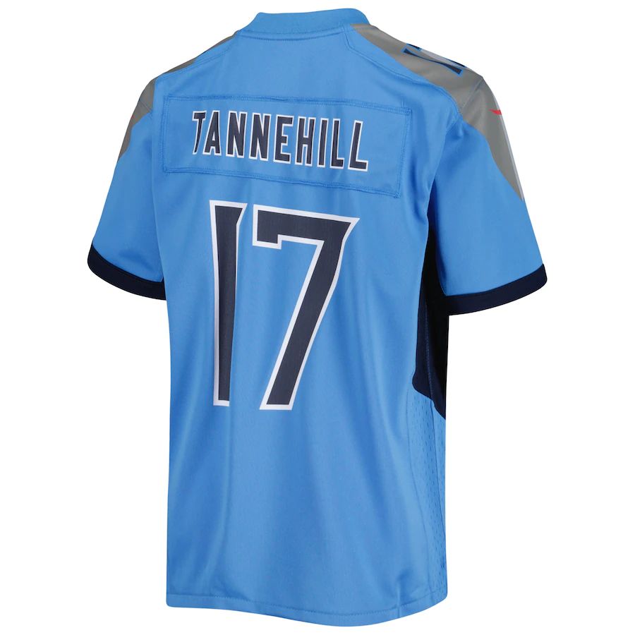 Custom #17 Light Blue TEN Football Shirt Top